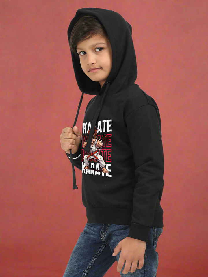 Boys Karate Action Comic Style Hoodie