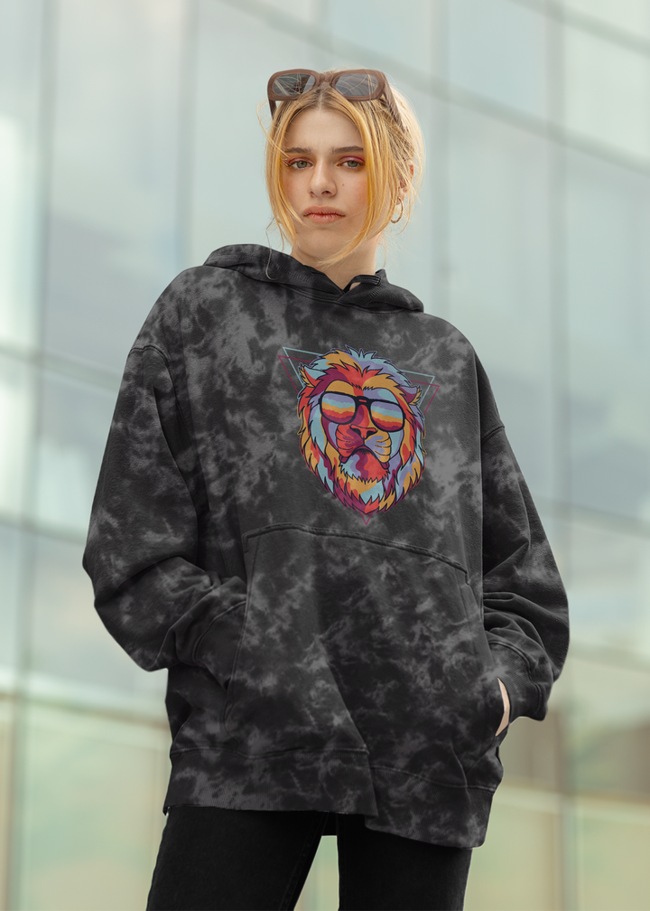 AdrenaLION Stylish Acid Wash Hoodie