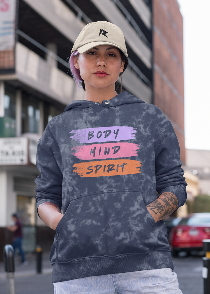Body Mind Spirit Acid Wash Hoodie