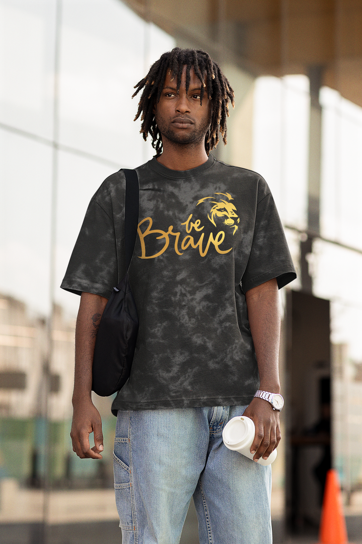 Be Brave Oversized Acid Wash T-Shirt