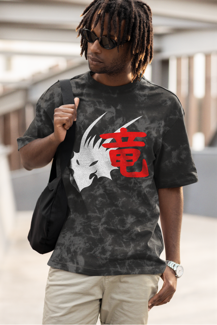 Dragon Spirit Acid Wash Oversized T-shirt