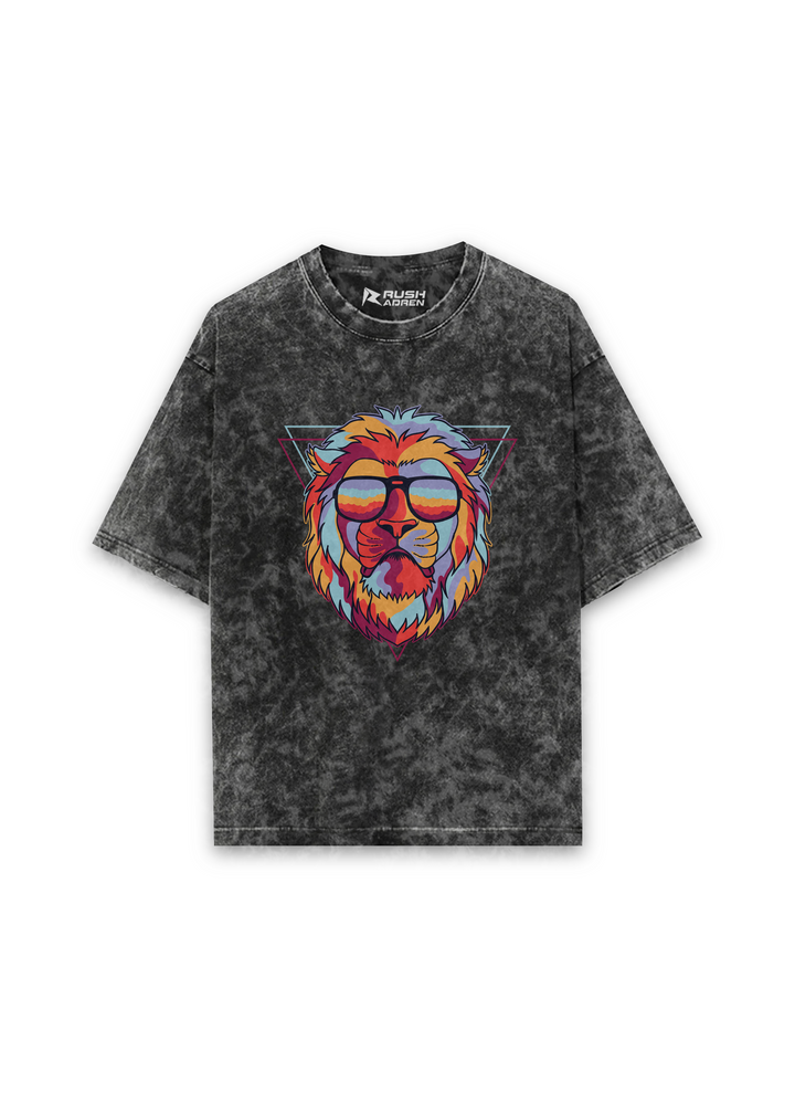 AdrenaLION Oversized Acid Wash T-Shirt