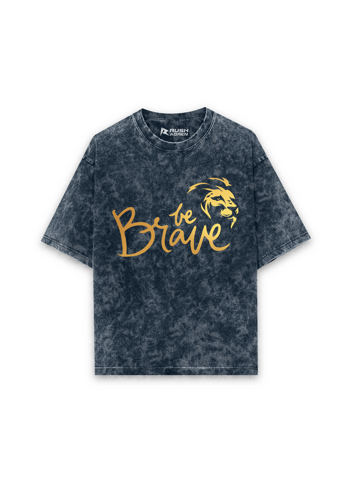 Be Brave Oversized Acid Wash T-Shirt