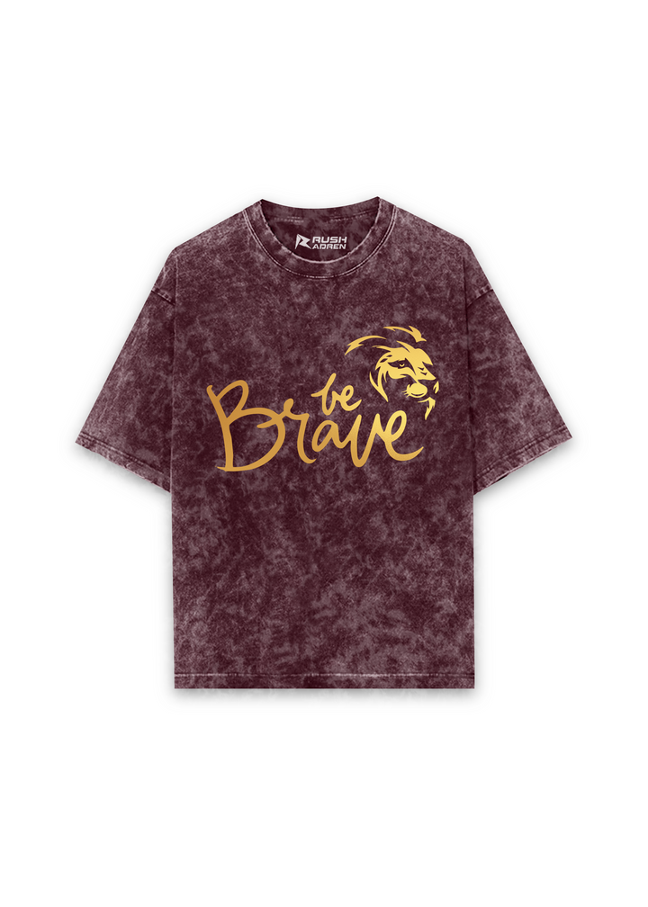 Be Brave Oversized Acid Wash T-Shirt