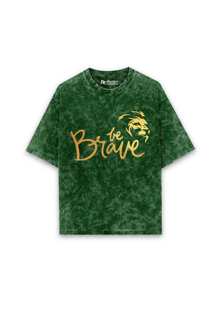 Be Brave Oversized Acid Wash T-Shirt
