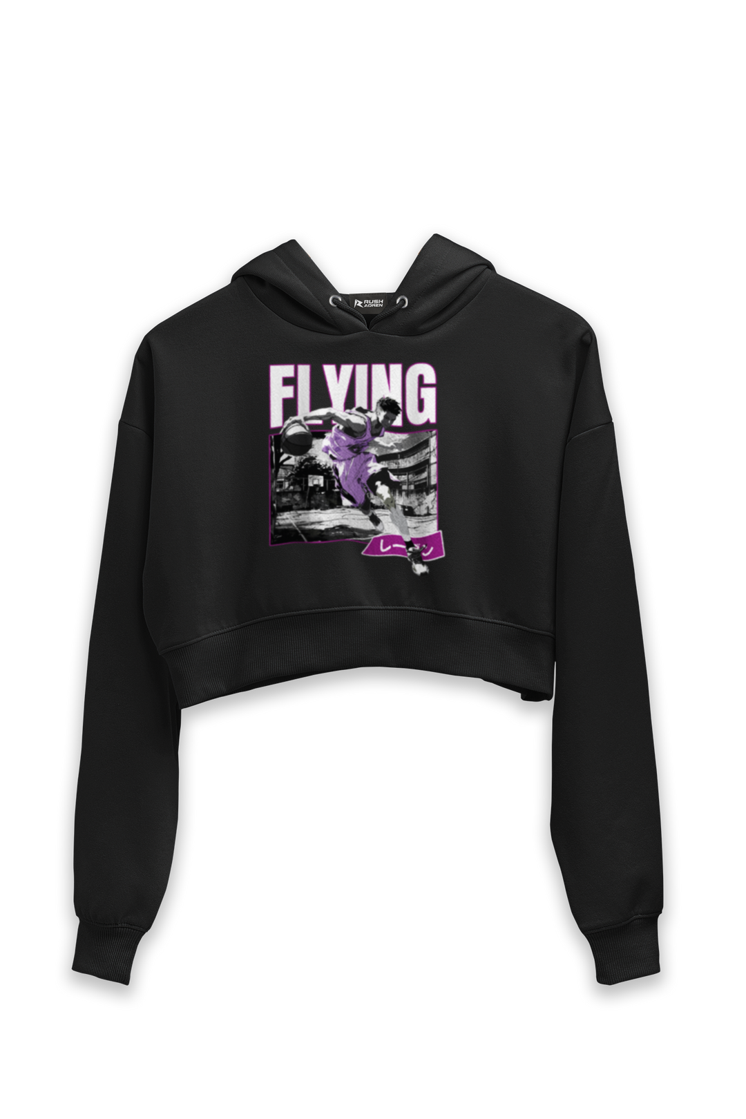 Flying Basketball Anime - Female Cropped Hoodie