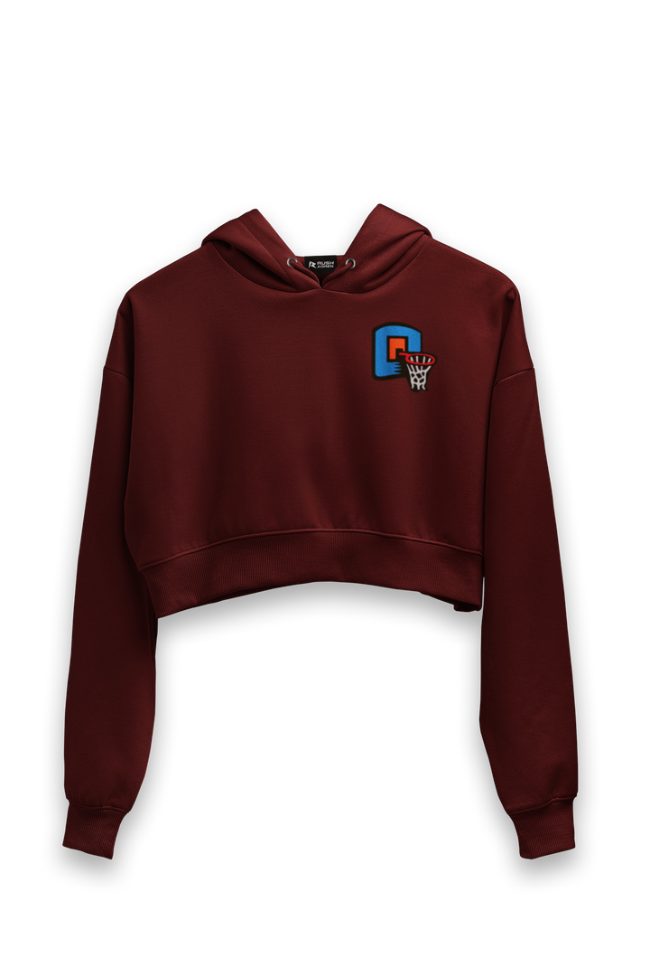 Basketball Hoop - Female Cropped Hoodie