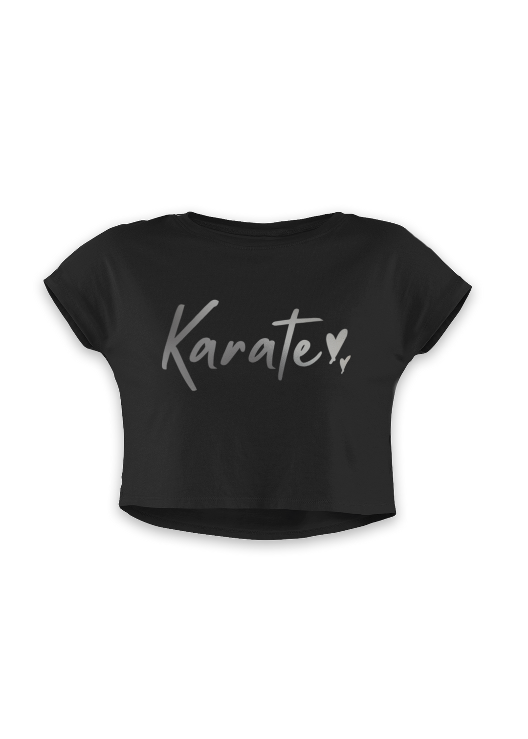 Karate Silver Script Crop Top
