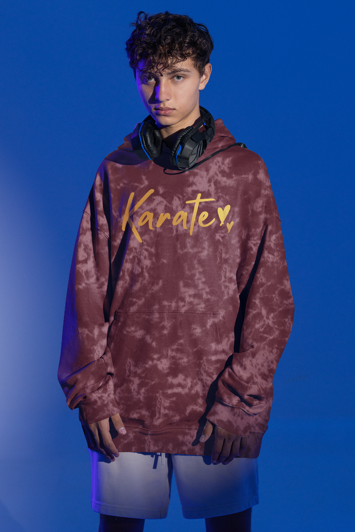 Men's Gold Script Acid Wash Hoodie