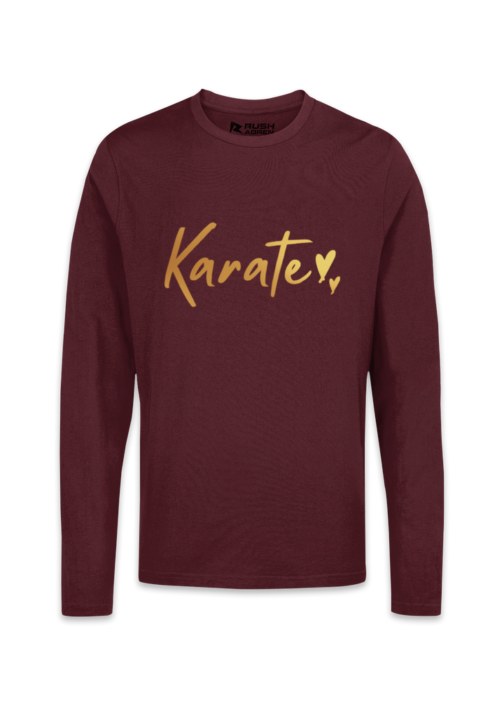 Gold Script Karate Full Sleeve T-Shirt