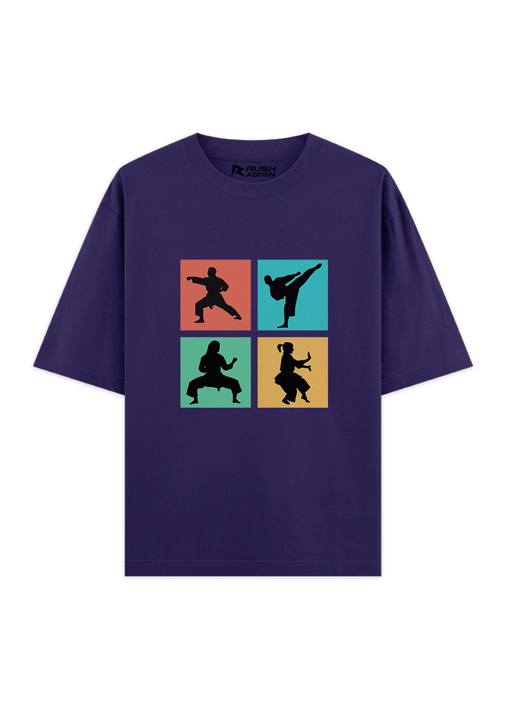 Pop Art Karate Moves Oversized T-Shirt