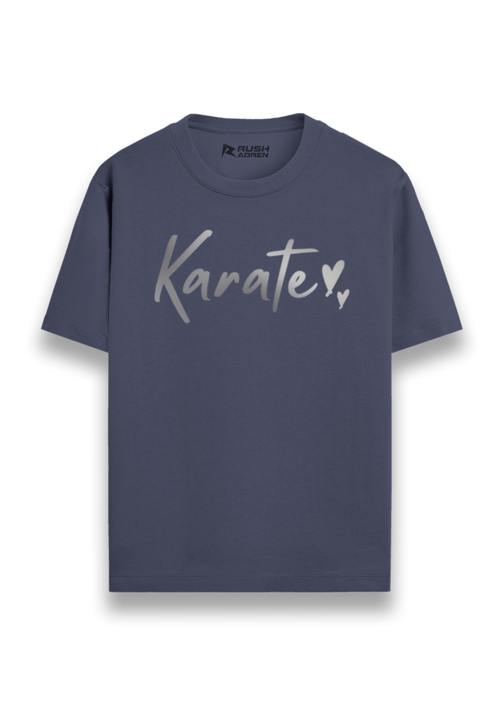Karate Heart Silver Script T-Shirt