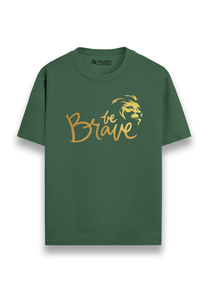 Be Brave Gold Printed T-Shirt