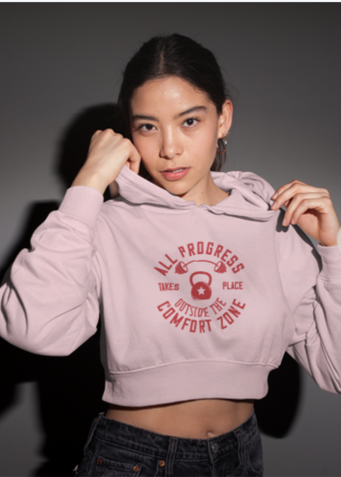 All Progress - Female Cropped Hoodie