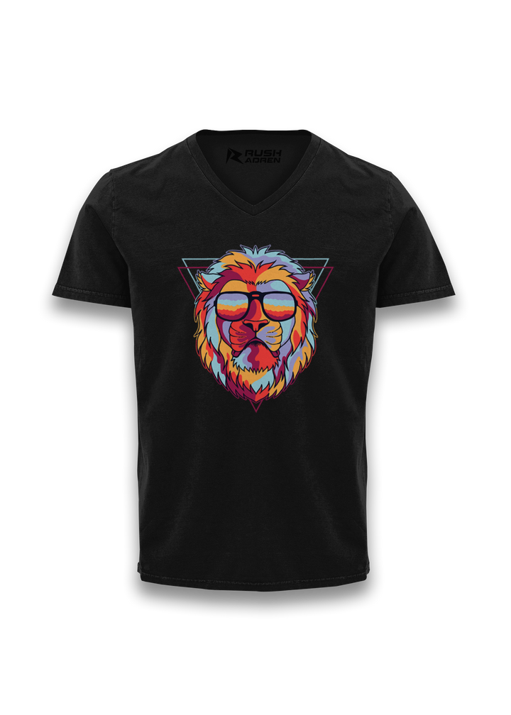 AdrenaLION V-neck Half Sleeve T-Shirt