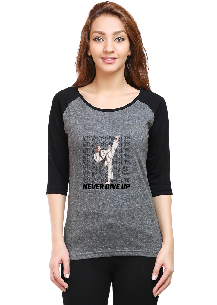 Never Give Up Raglan T-Shirt