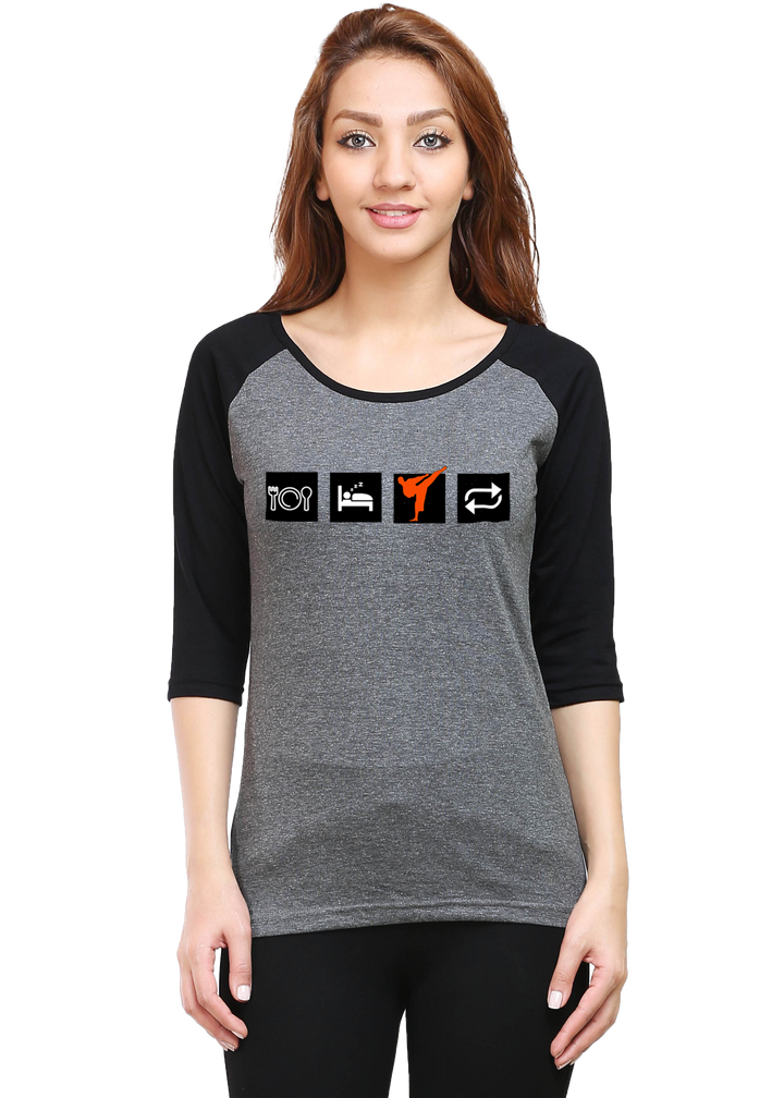 Karate Routine Raglan T-Shirt