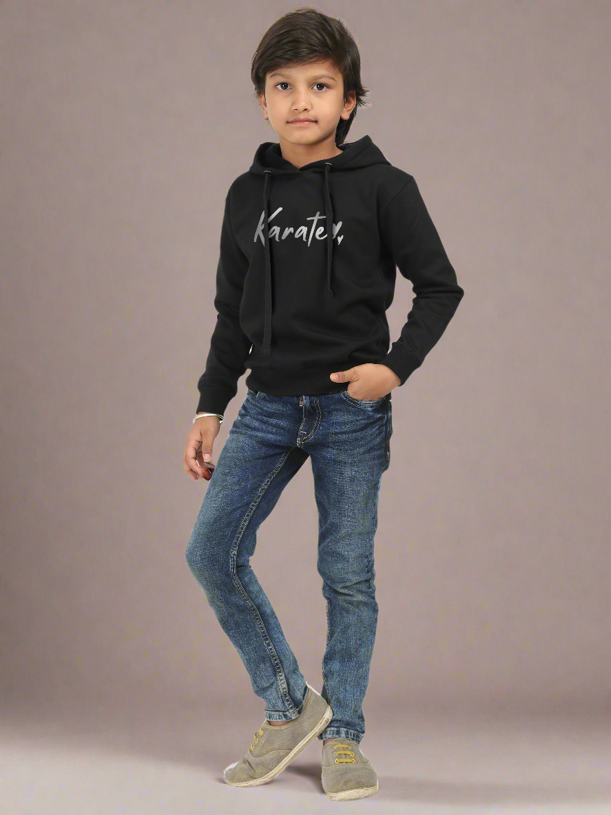 Boys Silver Vinyl Classic Hoodie