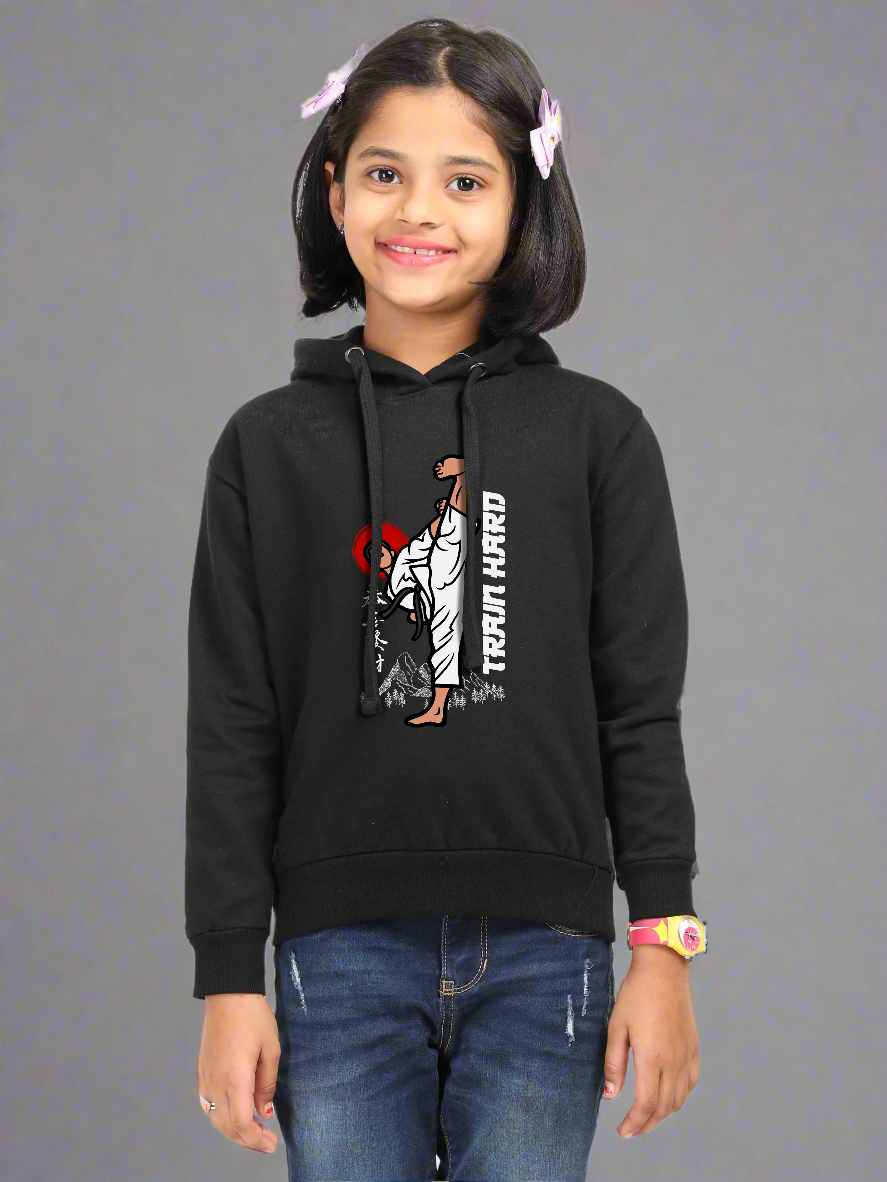Girls Train Hard Karate Hoodie