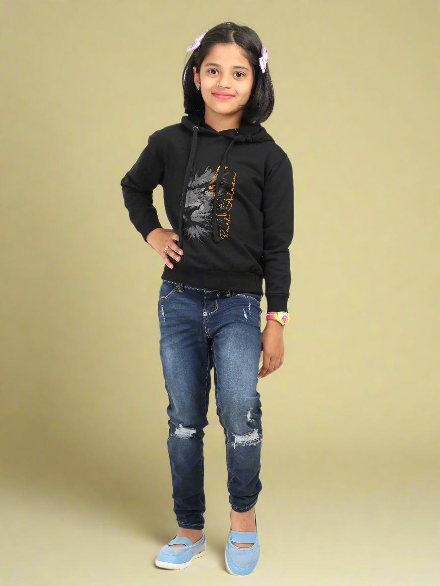 Girls Fierce Lion Hoodie