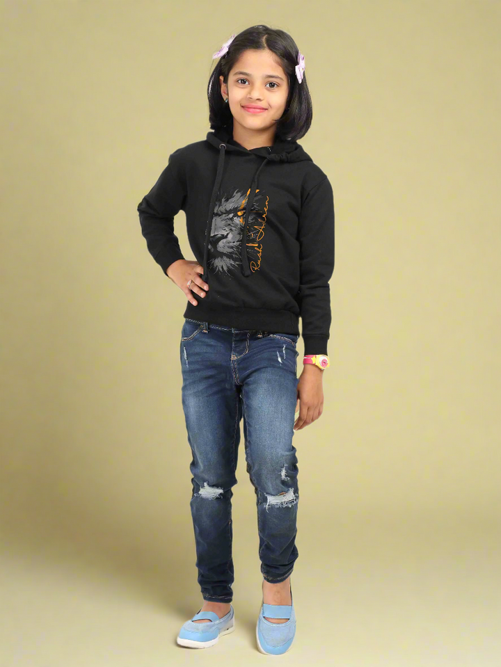 Girls Fierce Lion Hoodie