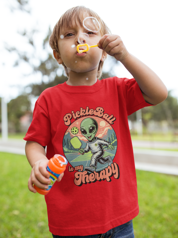 Pickleball is My Therapy - Kid's Crew Neck T-Shirt