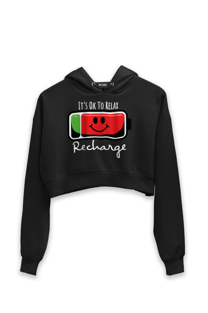 It’s OK to Relax - Female Cropped Hoodie