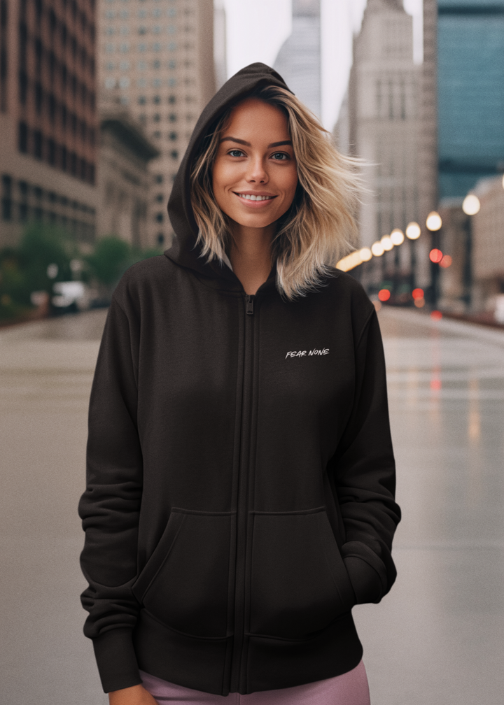 Women's FEAR NONE Tiger Zip Hoodie