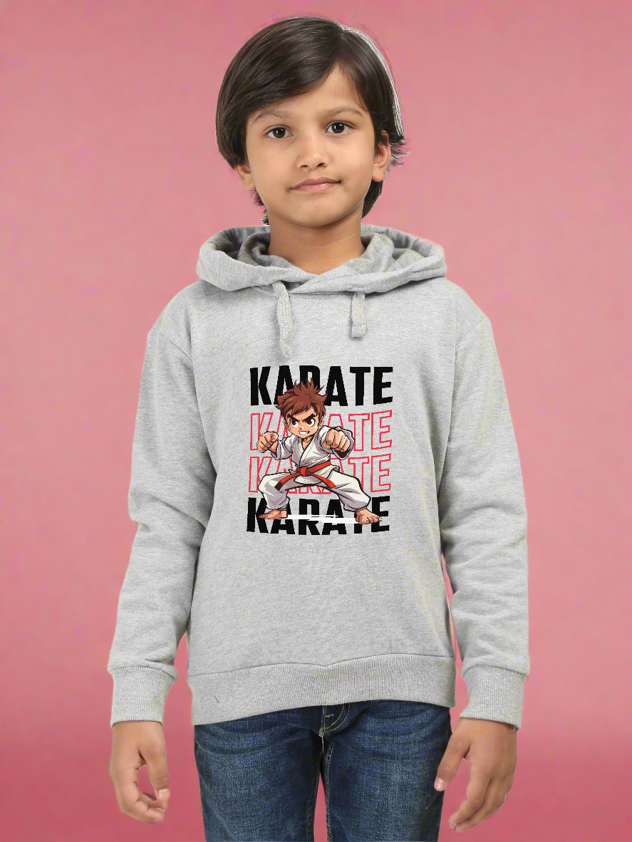 Boys Karate Action Comic Style Hoodie