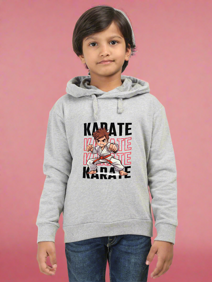 Boys Karate Action Comic Style Hoodie