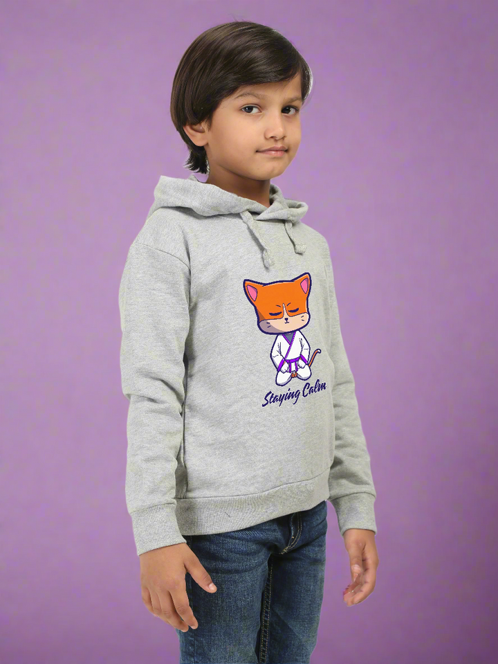 Zen Cat Karate Boys Hoodie
