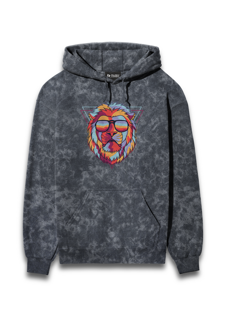 AdrenaLION Stylish Acid Wash Hoodie