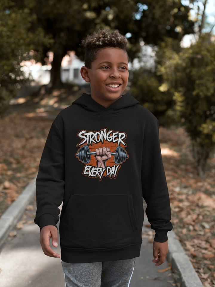 Stronger Every Day - Gym Kids Hoodie