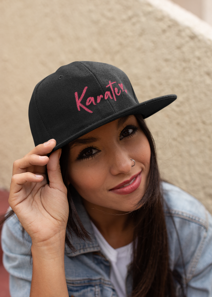 Karate Script Embroidered Snapback Cap