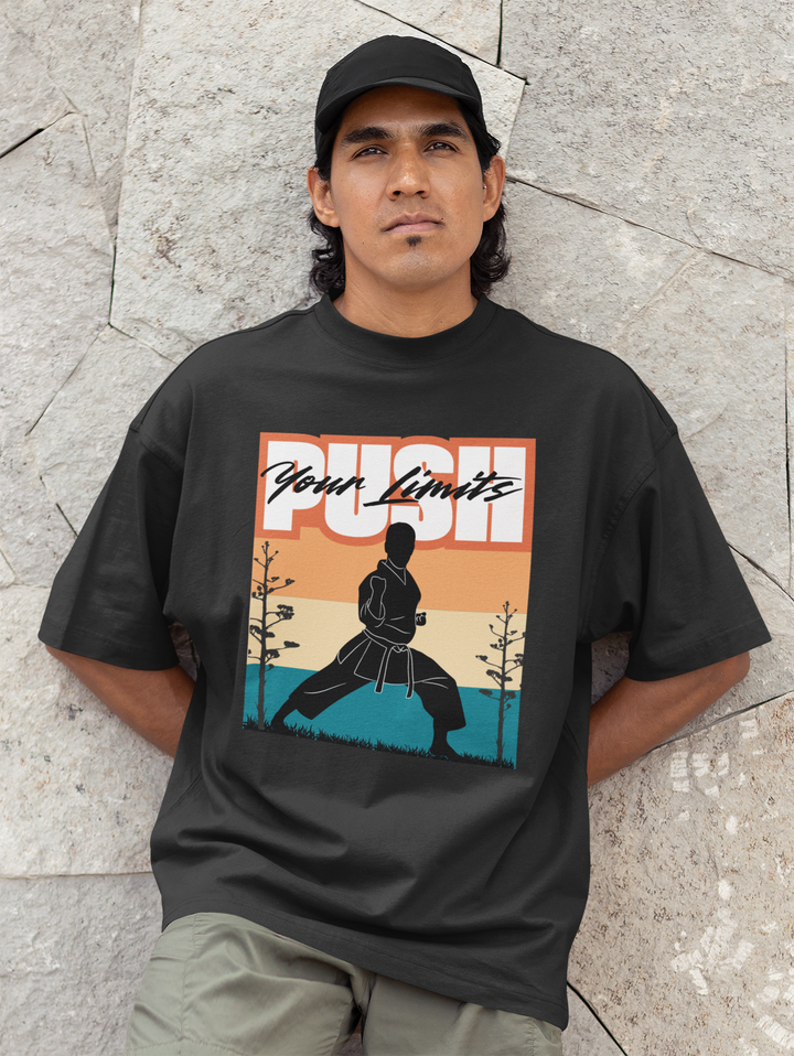 PUSH YOUR LIMITS Terry Oversized T-Shirt