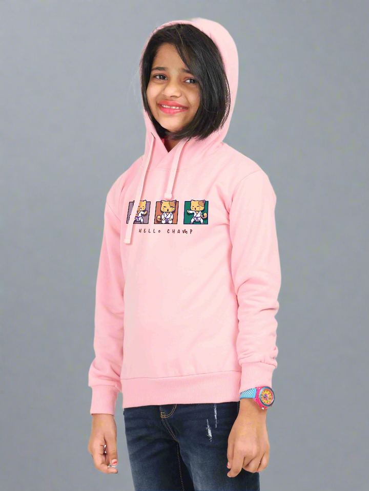Girls Hello Champ Classic Hoodie