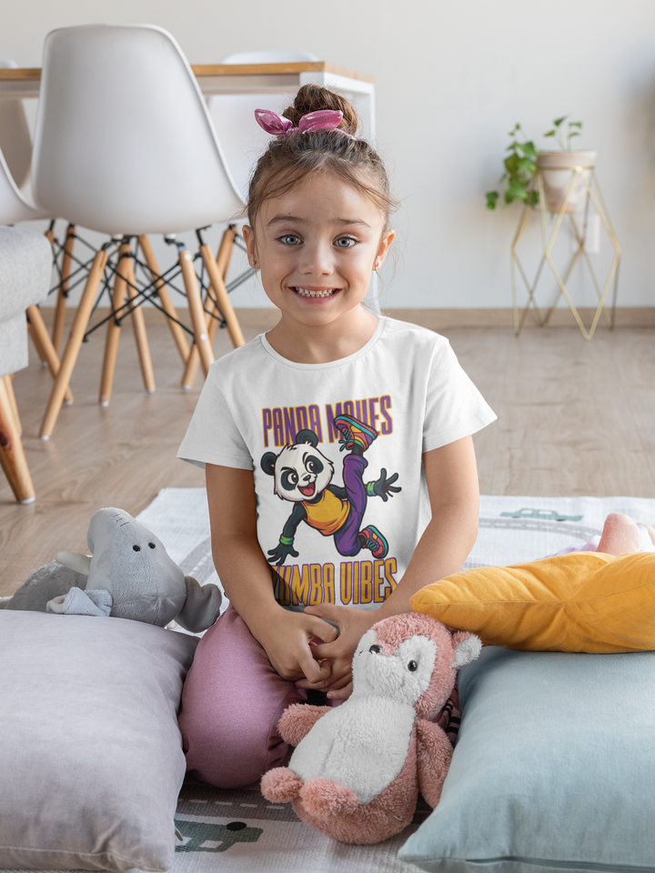 Panda Moves Zumba Vibes - Girl's Crew Neck T-Shirt