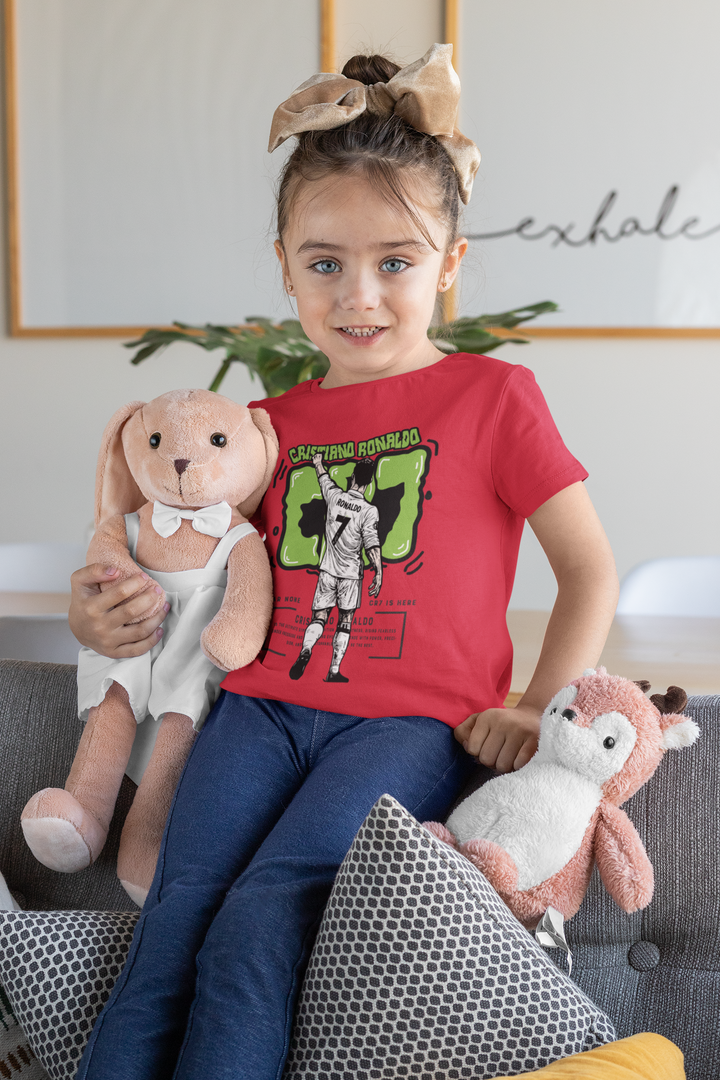 CR7 IS HERE - Girl's Crew Neck T-Shirt