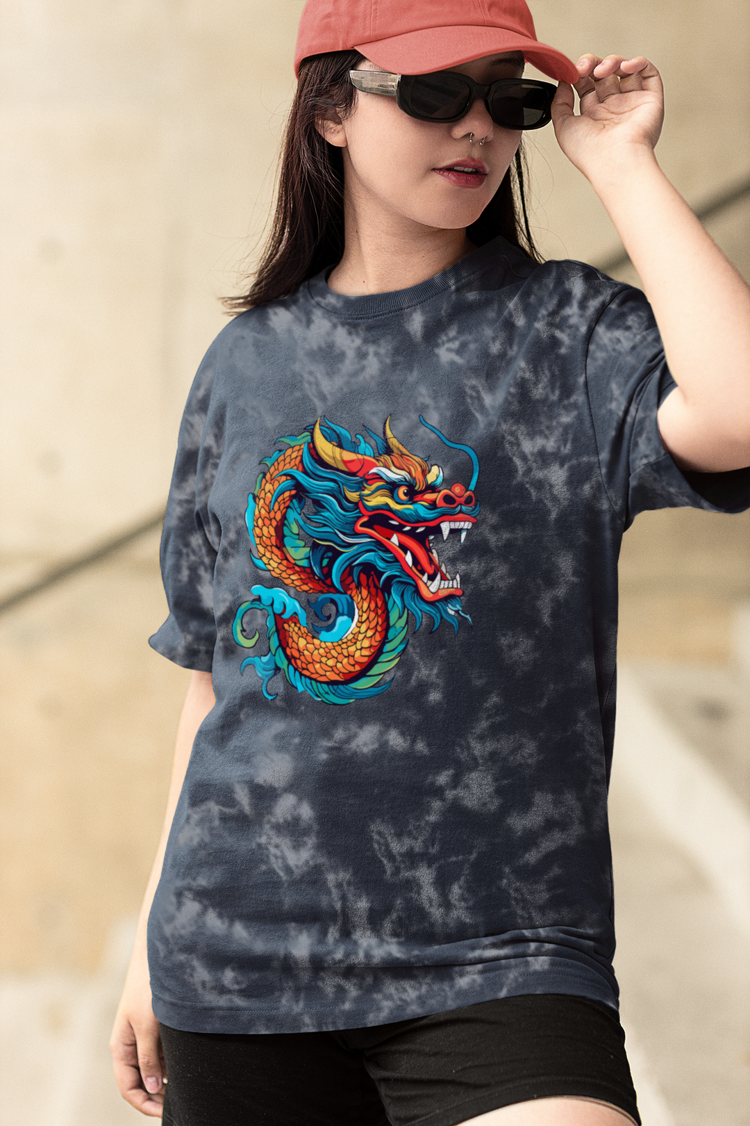 Rush DRAGON LEGACY Acid Wash Oversized T-Shirt