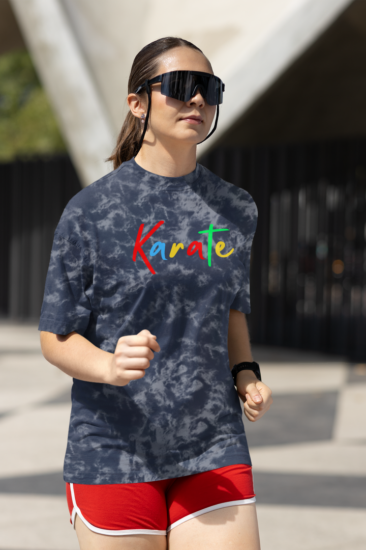 Rush Karate Acid Wash Oversized T-Shirt