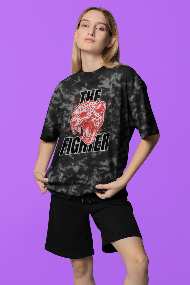 The Fierce Fighter Acid Wash Oversized T-Shirt