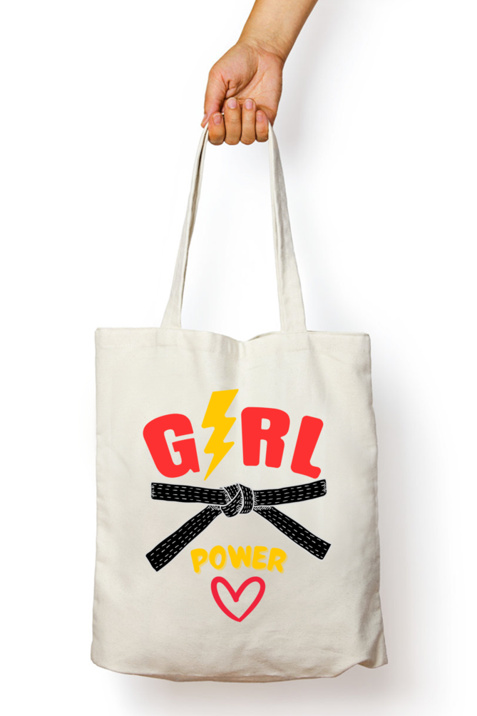 Girl Power Zipper Tote Bag