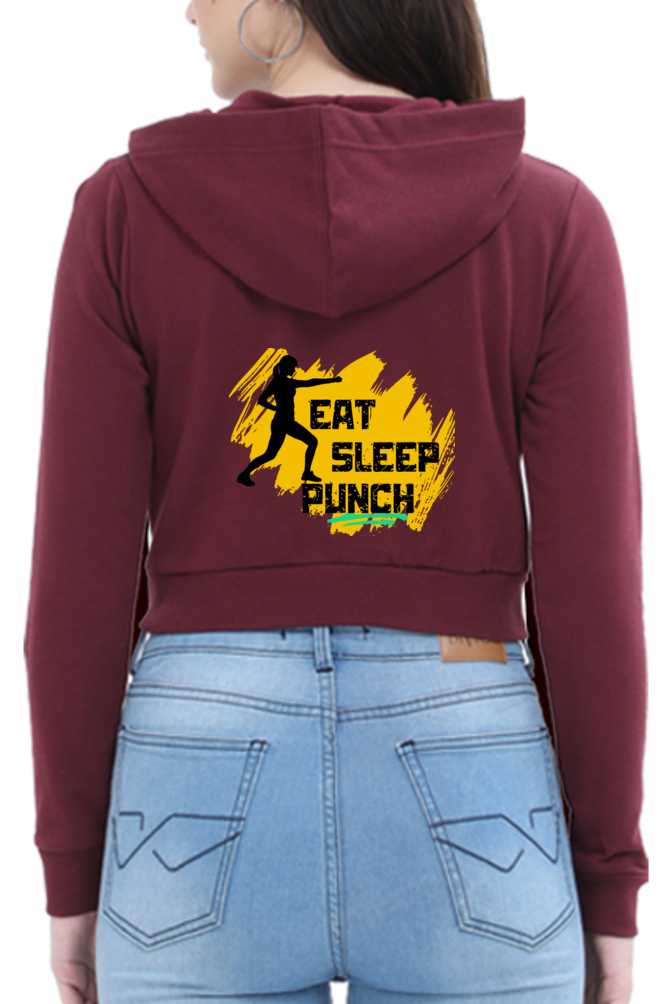 Eat Sleep Punch Crop Hoodie