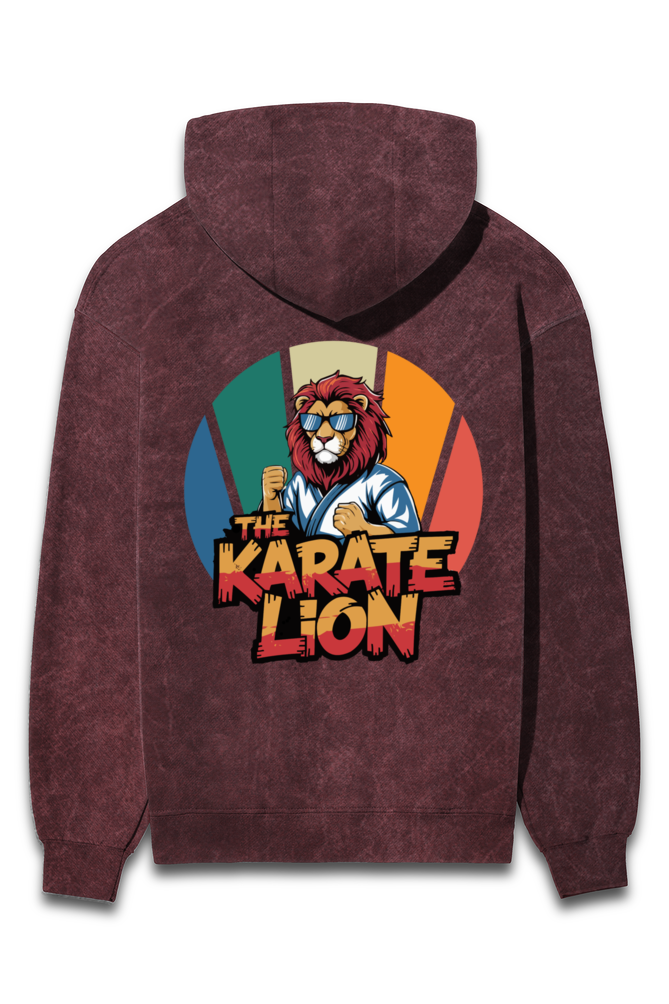 Lion Spirit Acid Wash Hooded Sweatshirt