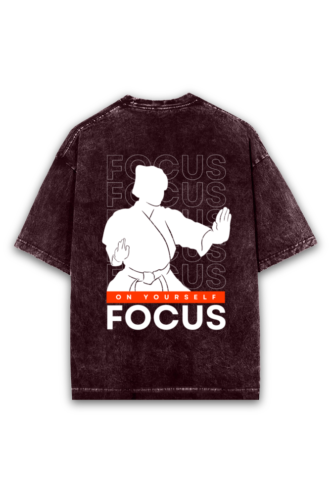 Stay Focused Acid Wash Oversized T-shirt