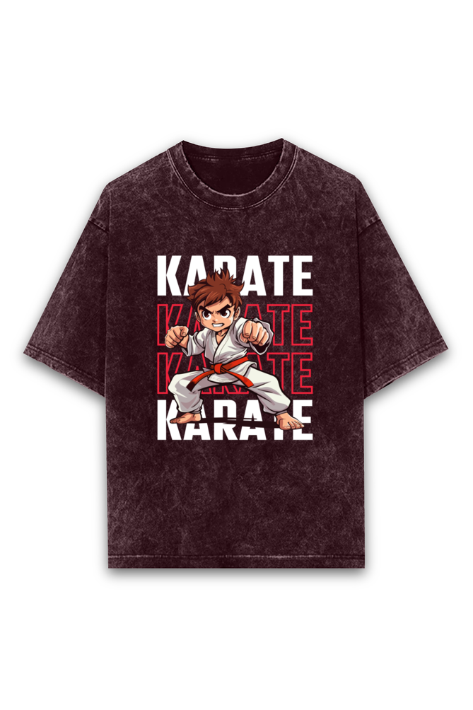 Karate Champ Acid Wash Oversized T-shirt