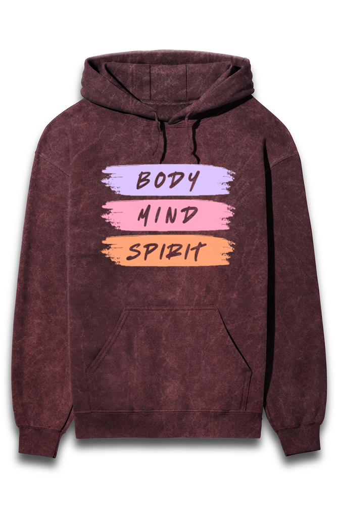 Body Mind Spirit Acid Wash Hoodie