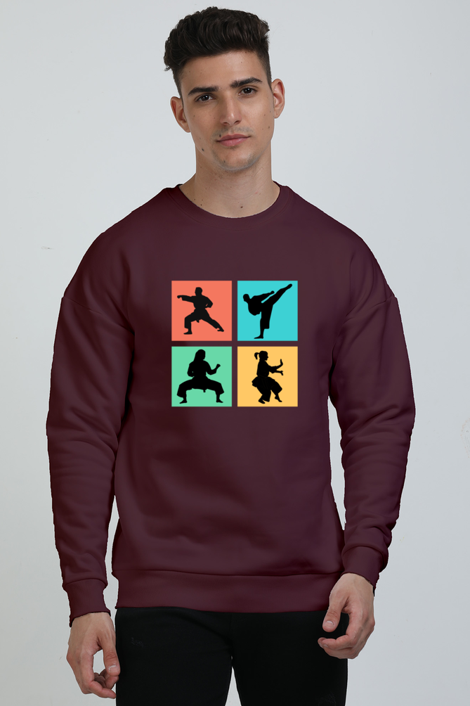 Pop Art Karate Moves Oversized Sweatshirt