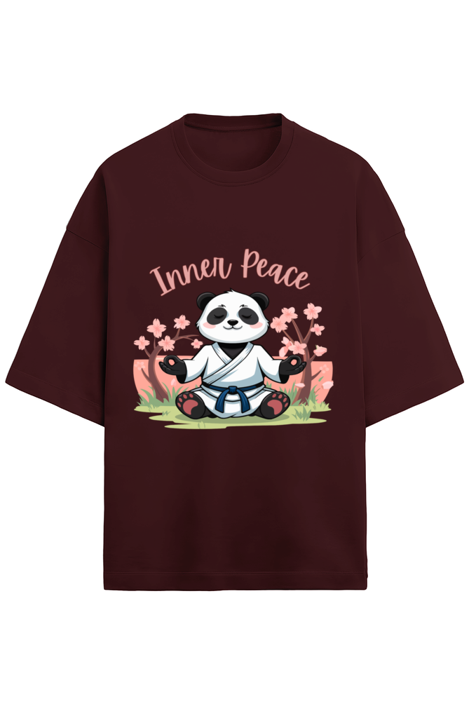 Zen Spirit Panda Terry Oversized T-Shirt