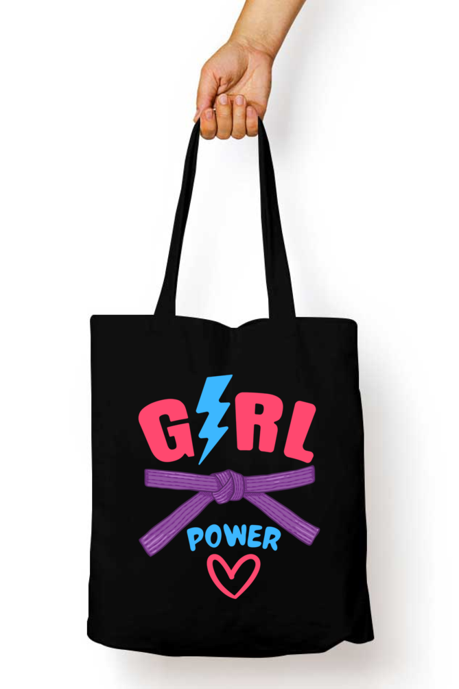 Girl Power Zipper Tote Bag